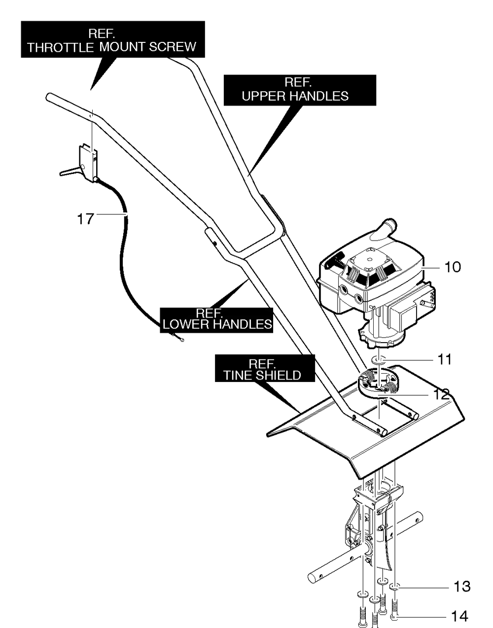 Engine Mount Diagram and Parts List for 11053X92NB 2005 Briggs and Stratton Cultivator